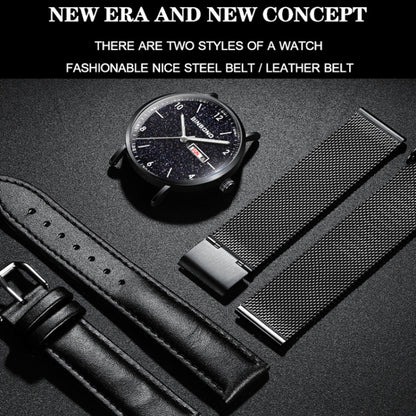 BINBOND B3820 30M Waterproof Ultra-thin Quartz Luminous Starry Watch