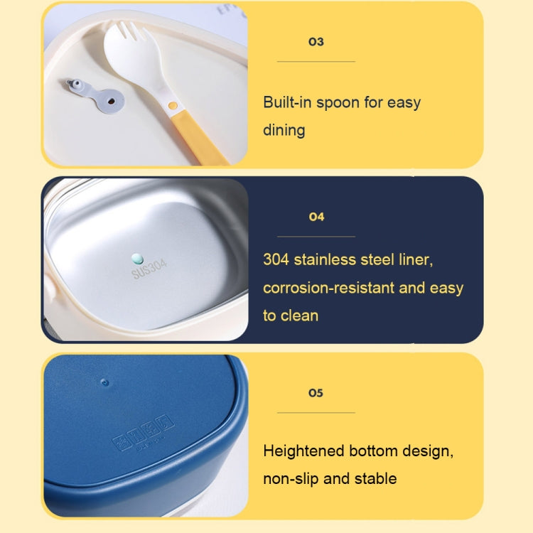 Large Capacity Oval Divided Portable Office Insulation Lunch Box, 600ml (Stainless Blue), 600ml (Stainless Yellow), 600ml (Stainless Purple), 1.2L (Stainless Blue), 1.2L (Stainless Yellow), 1.2L (Stainless Purple), 600ml (Plastic Blue)�����������������...