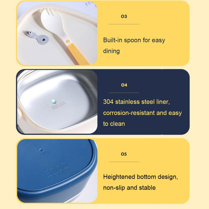 Large Capacity Oval Divided Portable Office Insulation Lunch Box, 600ml (Stainless Blue), 600ml (Stainless Yellow), 600ml (Stainless Purple), 1.2L (Stainless Blue), 1.2L (Stainless Yellow), 1.2L (Stainless Purple), 600ml (Plastic Blue)�����������������...