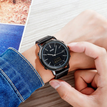 SKMEI 1652 Dual Movement Sports Leather Alloy Male Watch