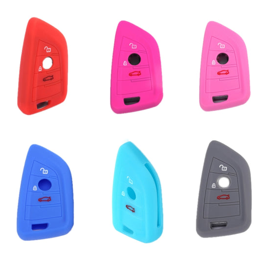 For BMW 1 Series X4/X2/XM5 2pcs Soft Silicone Remote Key Cover, Red, Rose Red, Pink, Sea Blue, Luminous Blue, Dark Gray