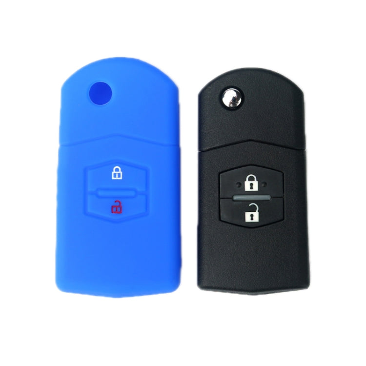 For Mazda M6/CX-5 2pcs Remote Control Folding 2 Button Silicone Case, Black, Red, Rose Red, Pink, Orange, Sea Blue, Purple, Luminous Blue, Apple Green