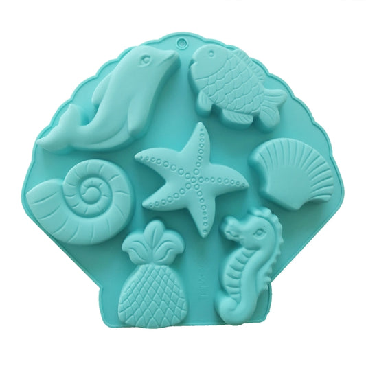 Marine Fish Series Shape Food Grade Silicone Cake Mold Plaster Painting Mold, Color Random Delivery