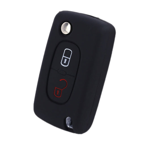 2pcs Car Key Cover for Peugeot 206/2074008/3008 Citroen Sega/Triumph/C5, Black, Red, Pink, Rose Red, Blue, Sea Blue, Orange, Apple Green, New Green, White Gray, Luminous Green, Luminous Blue, Yellow, Blue Gray