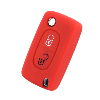 2pcs Car Key Cover for Peugeot 206/2074008/3008 Citroen Sega/Triumph/C5, Black, Red, Pink, Rose Red, Blue, Sea Blue, Orange, Apple Green, New Green, White Gray, Luminous Green, Luminous Blue, Yellow, Blue Gray