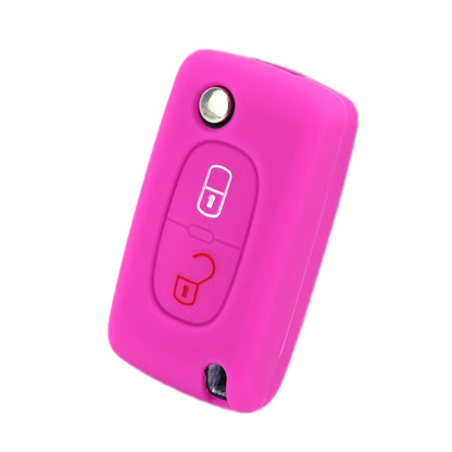 2pcs Car Key Cover for Peugeot 206/2074008/3008 Citroen Sega/Triumph/C5, Black, Red, Pink, Rose Red, Blue, Sea Blue, Orange, Apple Green, New Green, White Gray, Luminous Green, Luminous Blue, Yellow, Blue Gray