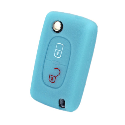 2pcs Car Key Cover for Peugeot 206/2074008/3008 Citroen Sega/Triumph/C5, Black, Red, Pink, Rose Red, Blue, Sea Blue, Orange, Apple Green, New Green, White Gray, Luminous Green, Luminous Blue, Yellow, Blue Gray