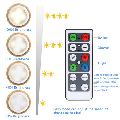 Ambience Pat Light Bedside Eye Protection Night Light, White Light Battery, RGBW Color Light Battery, RGBW Color Light Charging