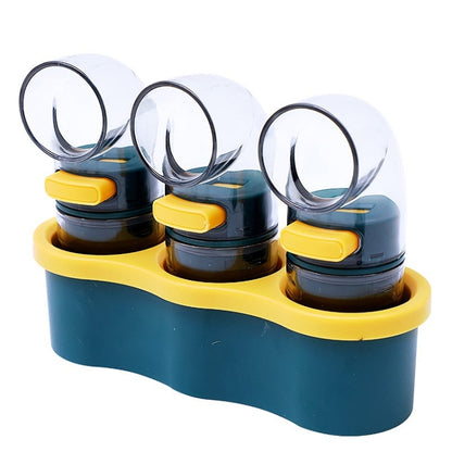 Home Kitchen Quantitative Salt Control Seasoning Jar, 1pcs Blue, 1pcs Orange, 2pcs Blue With Base, 2pcs Orange With Base, 3pcs Blue With Base, 3pcs Orange With Base