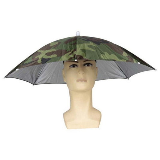 JJ11217 Headband Fishing Umbrella Headband 30CM Camouflage Silver Rubber Hat Umbrella, 30 Camouflage