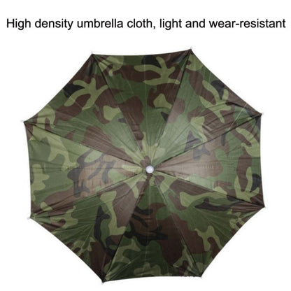 JJ11217 Headband Fishing Umbrella Headband 30CM Camouflage Silver Rubber Hat Umbrella, 30 Camouflage