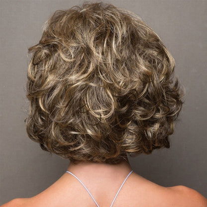 Ladies Short Curly Hair High Temperature Silk Chemical Fiber Wig Headgear, Wig-449, Wig-450