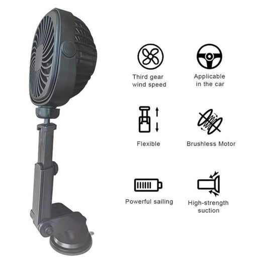 Car Suction Cup Fan Desktop Dormitory Office Kitchen Fan, Retractable (White), Retractable (Pink), Retractable(Black)