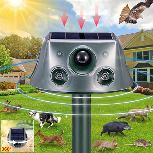 SK031 Four-Sided Solar Animal Repeller Bird Repeller Ultrasonic Rat Repeller, Rat Repeller
