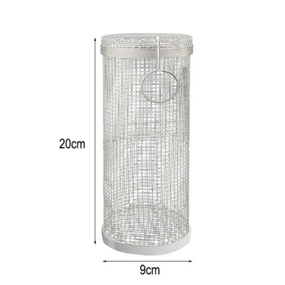 Outdoor Stainless Steel Barbecue Cage BBQ Round Mesh Tube