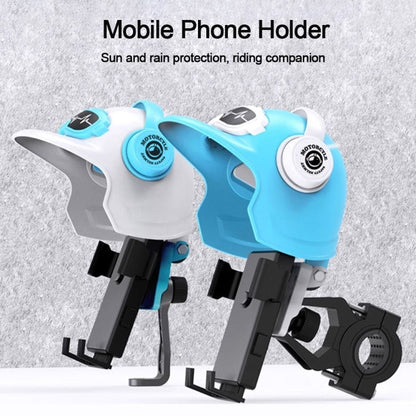 Small Helmet Sunscreen Phone Stand Bracket Motorcycle Mobile Phone Holder,Spec:, Handlebar White, Rearview Mirror Blue, Rearview Mirror White, Blue Helmet, White Helmet
