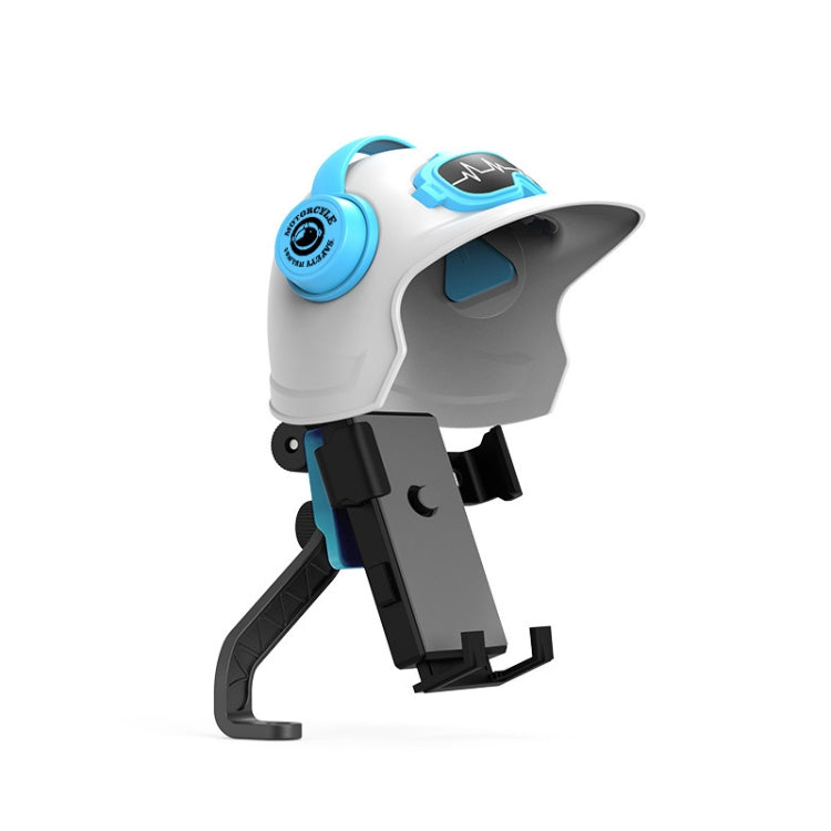 Small Helmet Sunscreen Phone Stand Bracket Motorcycle Mobile Phone Holder,Spec:, Handlebar White, Rearview Mirror Blue, Rearview Mirror White, Blue Helmet, White Helmet
