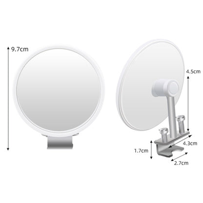 Car Rearview Auxiliary Mirror Blind Spot Viewing Mirror, Black, White, Silver