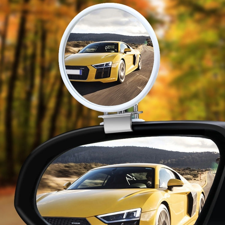 Car Rearview Auxiliary Mirror Blind Spot Viewing Mirror, Black, White, Silver
