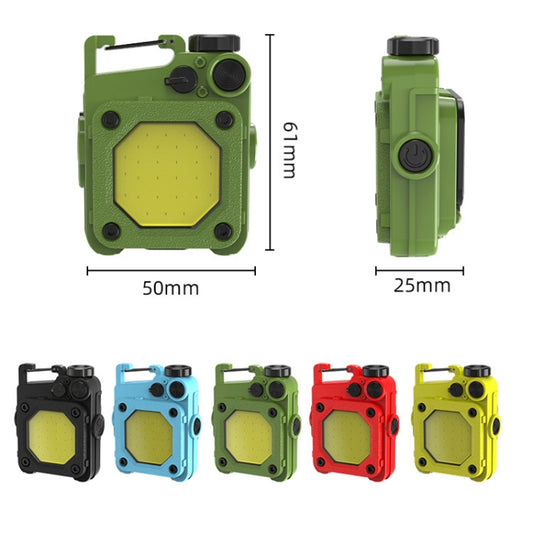 Mini Keychain COB Flashlight USB Rechargeable Magnetic Work Light For Outdoor Camping, Red, Black, Yellow