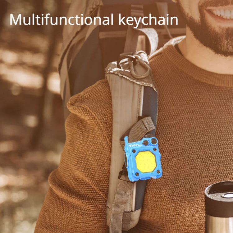 Mini Keychain COB Flashlight USB Rechargeable Magnetic Work Light For Outdoor Camping, Red, Black, Yellow
