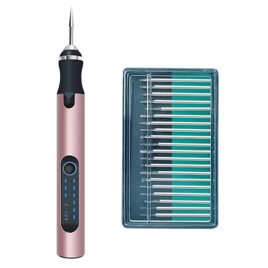 SNJ-3681 Mini Engraving Pen Wireless Polishing Electric Grinder, Style:, Roae Gold+Grinding Head, Silver+Grinding Head, Rose Gold+Grinding Head+Cutting Blade+Carving Stencil, Silver+Grinding Head+Cutting Blade+Carving Stencil