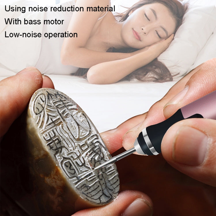 SNJ-3681 Mini Engraving Pen Wireless Polishing Electric Grinder, Style:, Roae Gold+Grinding Head, Silver+Grinding Head, Rose Gold+Grinding Head+Cutting Blade+Carving Stencil, Silver+Grinding Head+Cutting Blade+Carving Stencil