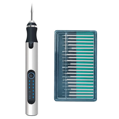 SNJ-3681 Mini Engraving Pen Wireless Polishing Electric Grinder, Style:, Roae Gold+Grinding Head, Silver+Grinding Head, Rose Gold+Grinding Head+Cutting Blade+Carving Stencil, Silver+Grinding Head+Cutting Blade+Carving Stencil