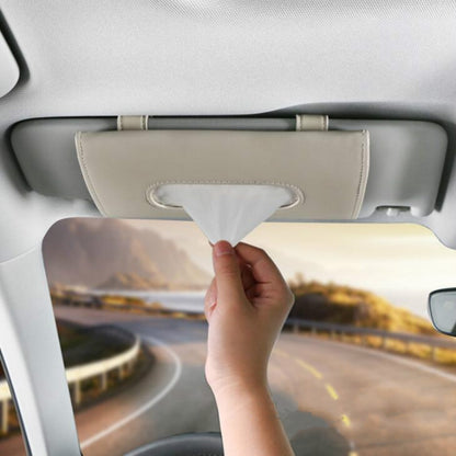 Car Sun Visor Tissue Holder Leather Hanging Storage Box