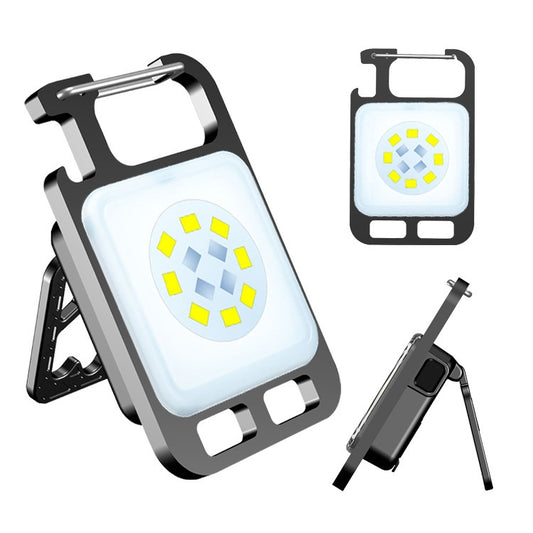 Key Chain Light Magnetic Suction Work Light Rechargeable Flashlight For Outdoor Camping, White
