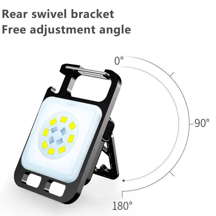 Key Chain Light Magnetic Suction Work Light Rechargeable Flashlight For Outdoor Camping, White
