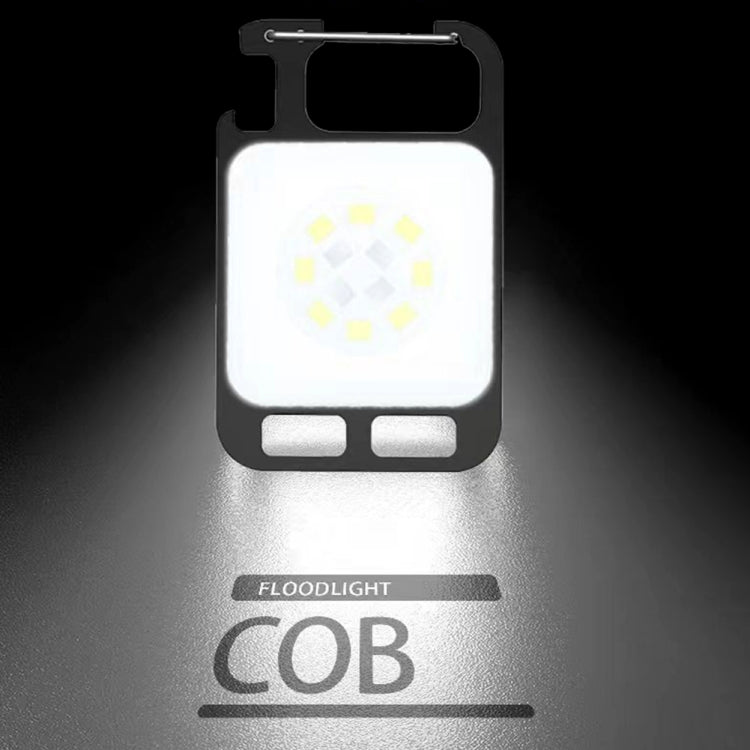 Key Chain Light Magnetic Suction Work Light Rechargeable Flashlight For Outdoor Camping, White