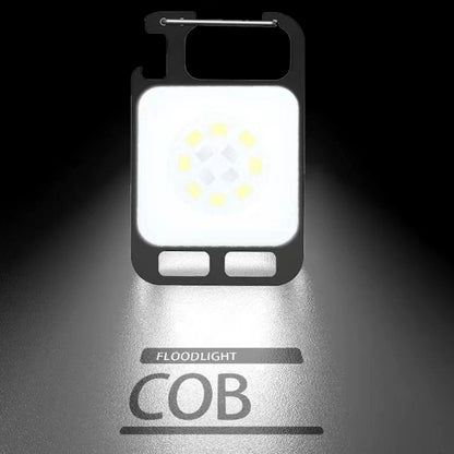 Key Chain Light Magnetic Suction Work Light Rechargeable Flashlight For Outdoor Camping, White
