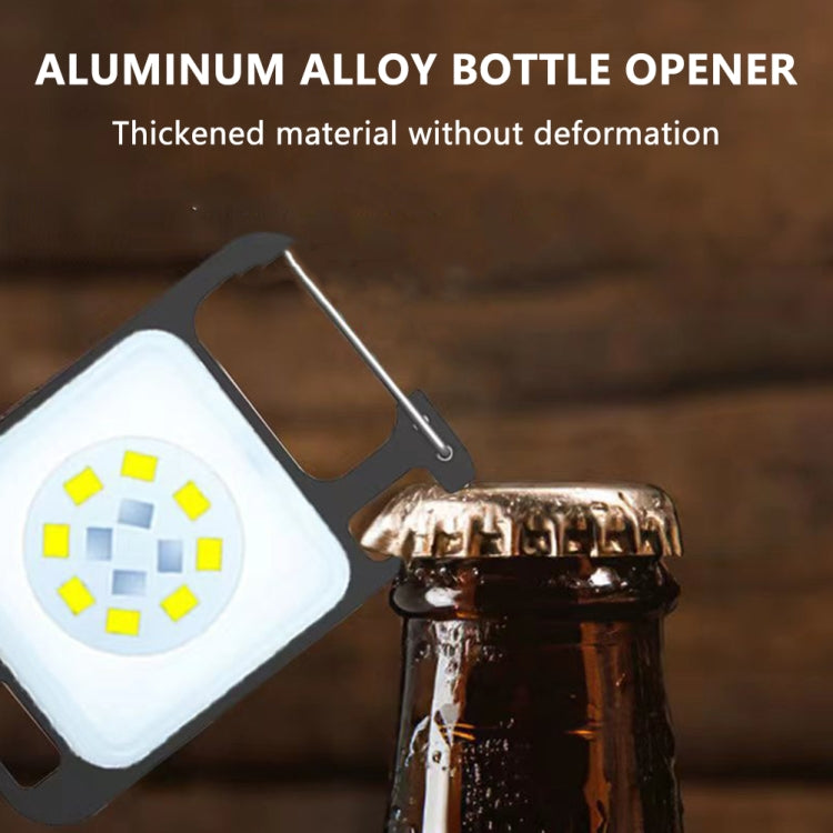 Key Chain Light Magnetic Suction Work Light Rechargeable Flashlight For Outdoor Camping, White