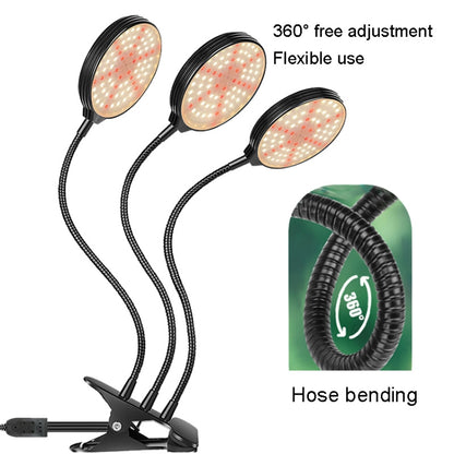 ضوء نمو النباتات LED مع جهاز تحكم عن بعد USB وتوقيت ملء الضوء، رأس واحد، رأسان، ثلاثة رؤوس، أربعة رؤوس