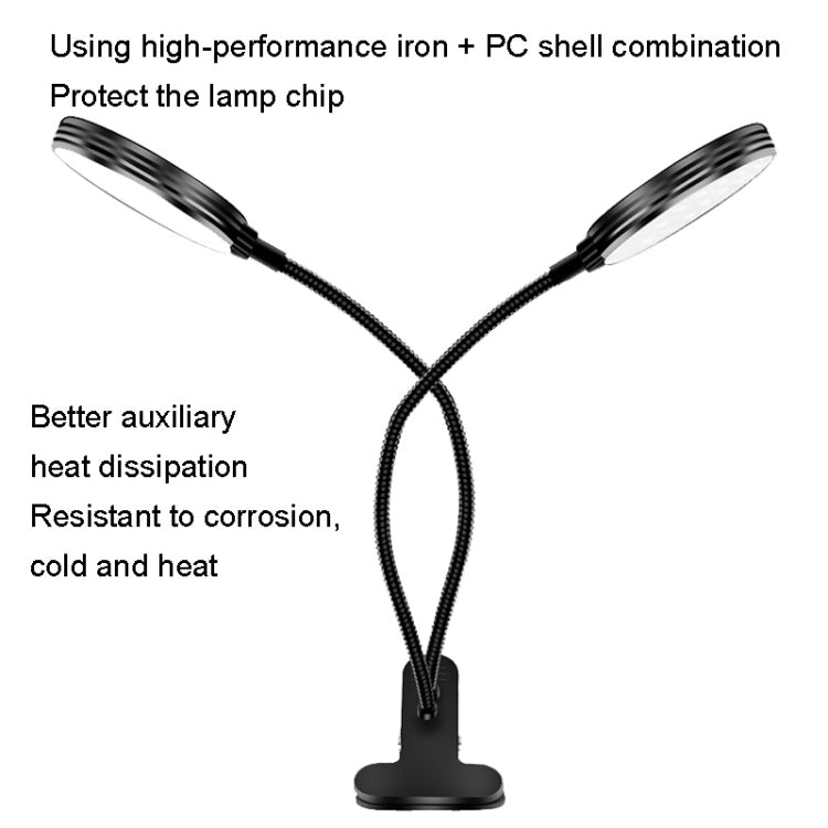 ضوء نمو النباتات LED مع جهاز تحكم عن بعد USB وتوقيت ملء الضوء، رأس واحد، رأسان، ثلاثة رؤوس، أربعة رؤوس