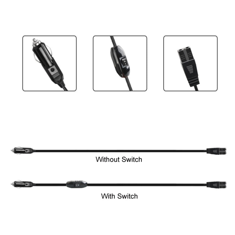 12V/24V Car Refrigerator Cable B Suffix Cigarette Lighter Plug Power Cord, Length:, 1m Without Switch, 1m With Switch, 2m Without Switch, 2m With Switch, 3m Without Switch, 3m With Switch, 4m Without Switch, 4m With Switch, 5m Without Switch�����������...