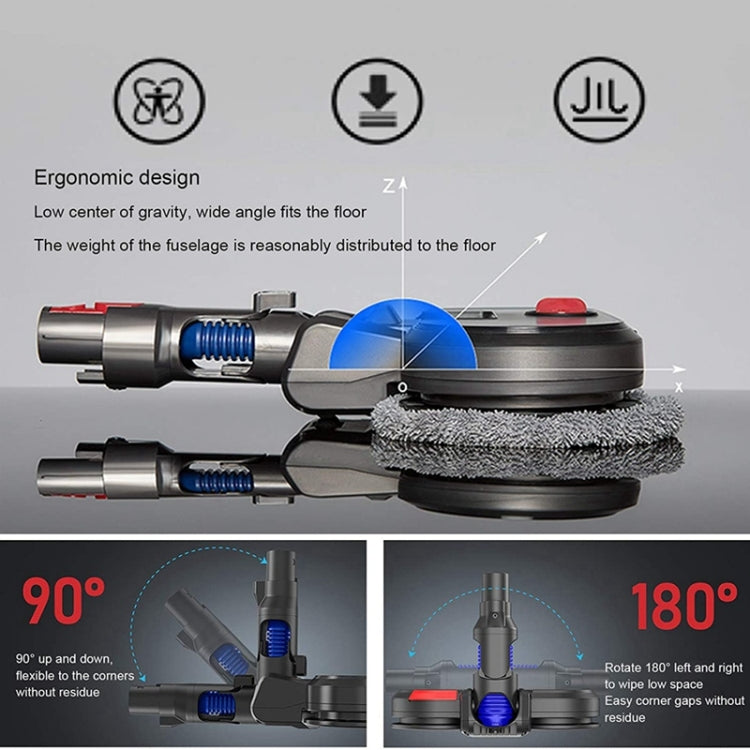 Vacuum Cleaner Electric Mopping Head Integrated Water Tank With 6pcs Rag