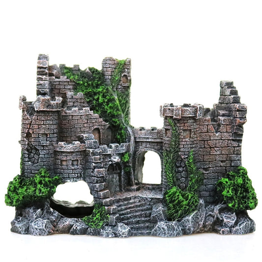 Fish Tank Ancient Castle Resin Decoration Aquarium Cavern Building Decoration, Ancient Castle
