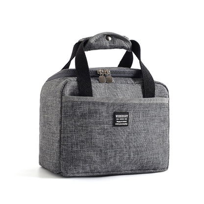 Portable Lunch Bag Thermal Insulated Lunch Box Tote Cooler Handbag, 24  x 17 x 14cm