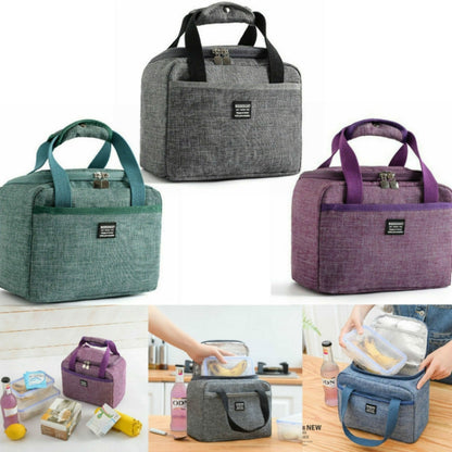 Portable Lunch Bag Thermal Insulated Lunch Box Tote Cooler Handbag, 24  x 17 x 14cm