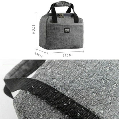 Portable Lunch Bag Thermal Insulated Lunch Box Tote Cooler Handbag, 24  x 17 x 14cm