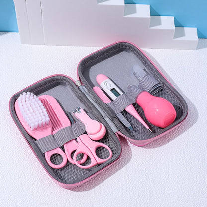 JR-6006 8 in 1 EVA Bag Baby Cleaning Care Set Baby Daily Cleaning Kit, Blue, Pink, Yellow