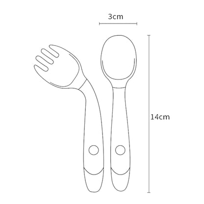 Children Eating Training Tableware Baby Bendable Silicone Soft Spoon, Green