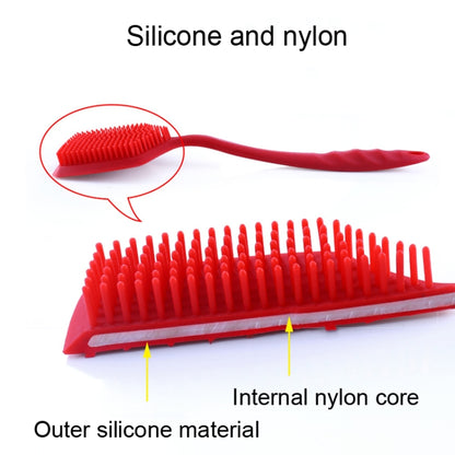 ZYA-251 Silicone Integrated Pot Scrubbing Brush Household Kitchen Cleaning Brush Dishwashing Brush, Red