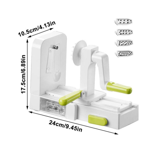 Grater Vegetable Potato Spiral Slicer Whirlwind Fruit Vegetable Spiral Machine, White, Green
