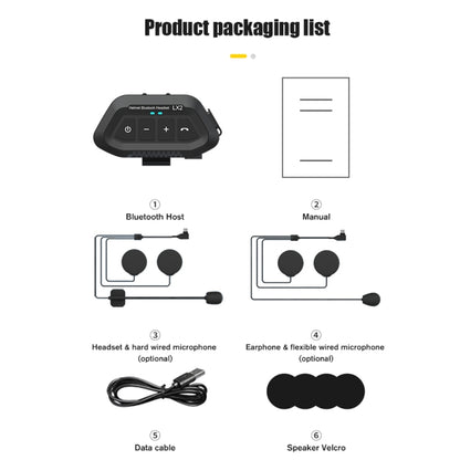 LX2 Motorcycle Helmet Bluetooth Earphone Waterproof Noise Canceling Motorcycle Headphones