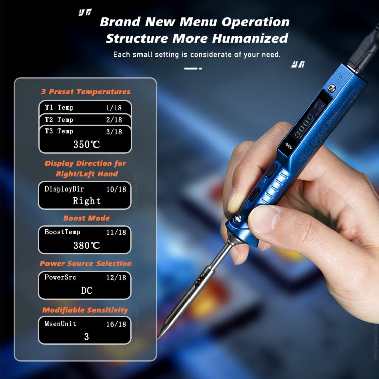 MINIWARE TS101 PD DC Soldering Iron 90W Portable Soldering Pen, With BC2 Soldering Iron Head, With B2 Soldering Iron Head, With I Soldering Iron Head, With KU Soldering Iron Head, With K Soldering Iron Head, With D24 Soldering Iron Head����������������...