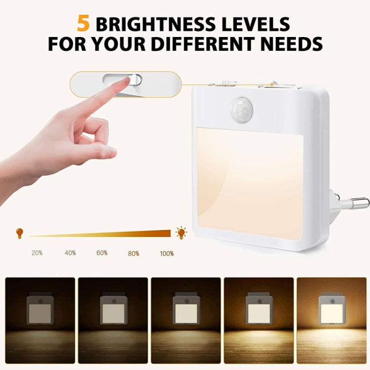NL2101 Motion Sensor LED Night Light AC Plug Dimming Sleep Lights,Spec:, NL2101 Warm EU Plug, NL2101 Warm and White EU Plug, NL2101 Warm US Plug, NL2101 Warm and White US Plug, NL2101 Warm UK Plug, NL2101 Warm and White UK Plug