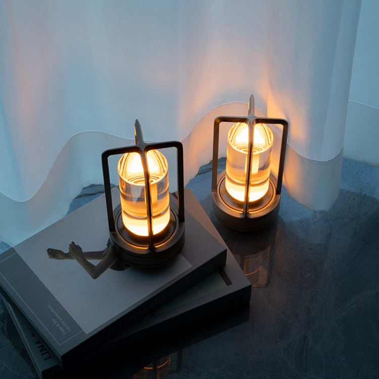 Vintage All Aluminum Cross Table Lamp Hotel Portable Outdoor Camping Touch Night Light
